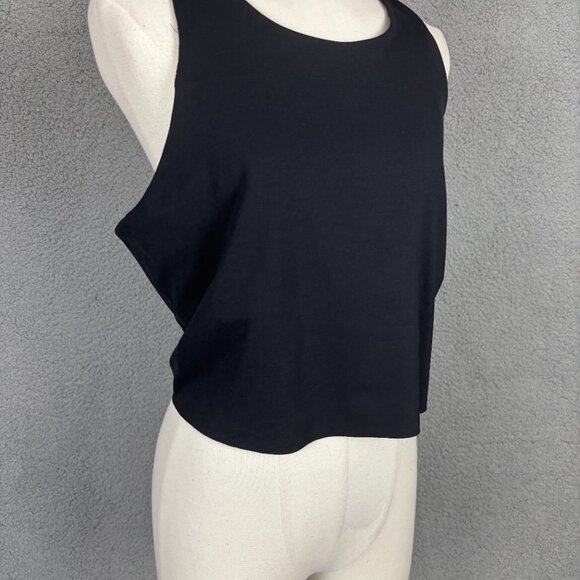 Nike Yoga Women's Dri-FIT Luxe Cropped Yoga Bra Tank Top Black Size 2XL. - Picture 3 of 12